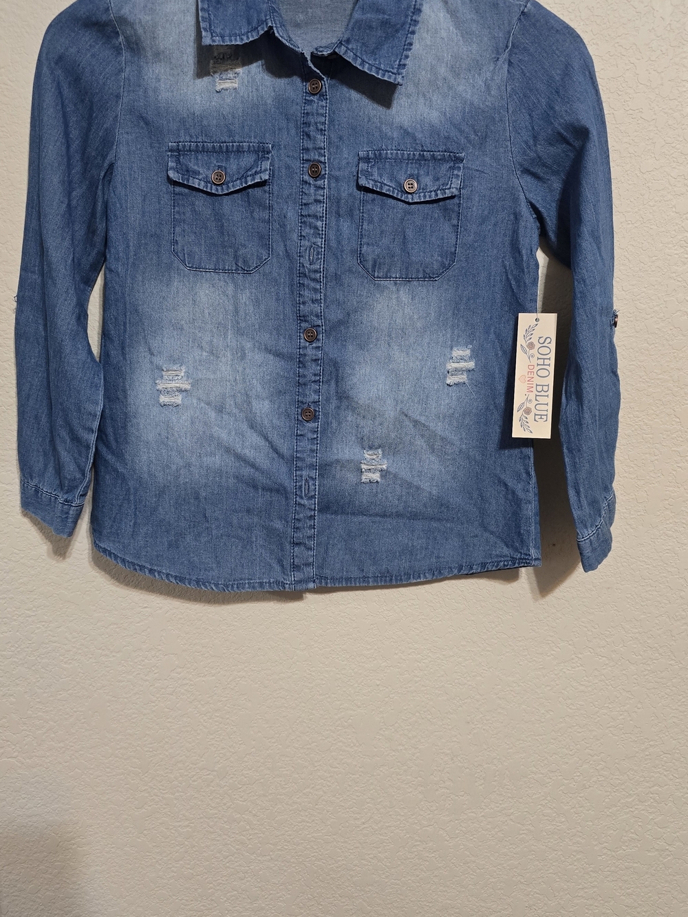Kids' Blue Denim Button-Down Shirt